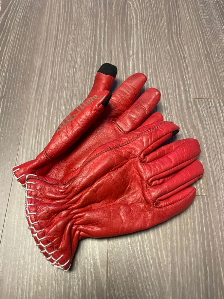 카이맨 바이크 풀그레인 소가죽 장갑--3