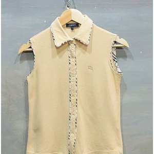 버버리 노바체크 배색 민소매 셔츠 M