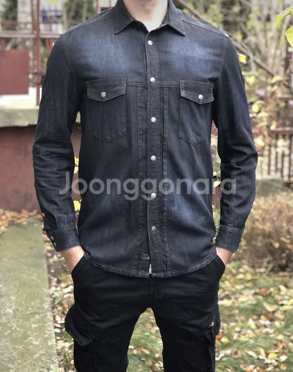 디젤 데님 흑청 셔츠 새상품 DIESEL 라지 L--6