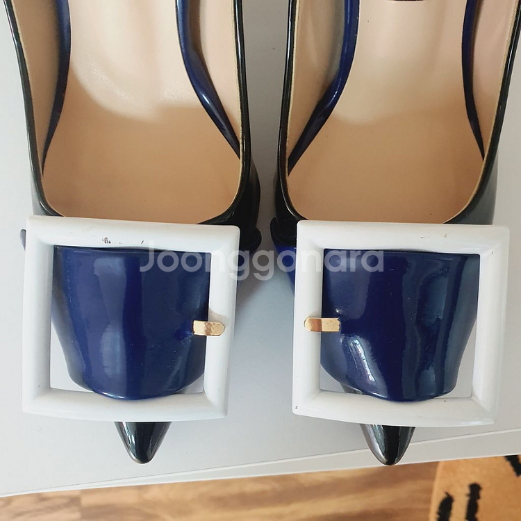 블랙 스퀘어 구두 힐 225 새상품--1