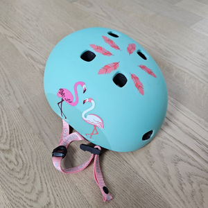 마이크로 정품 유아 킥보드 헬멧 플라밍고 (거의새것)