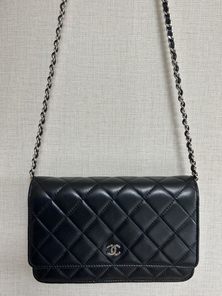 샤넬 woc 은장 램스킨 정품--0