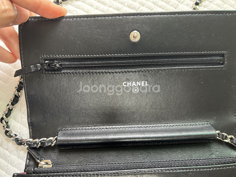 샤넬 woc 은장 램스킨 정품--2