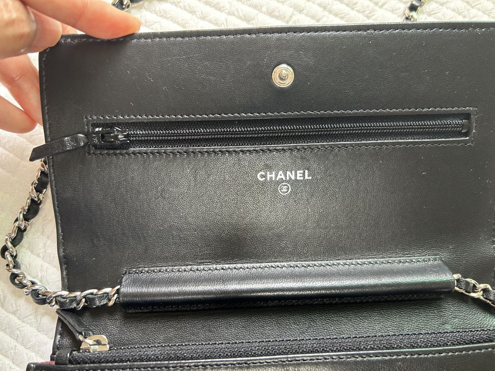샤넬 woc 은장 램스킨 정품--2