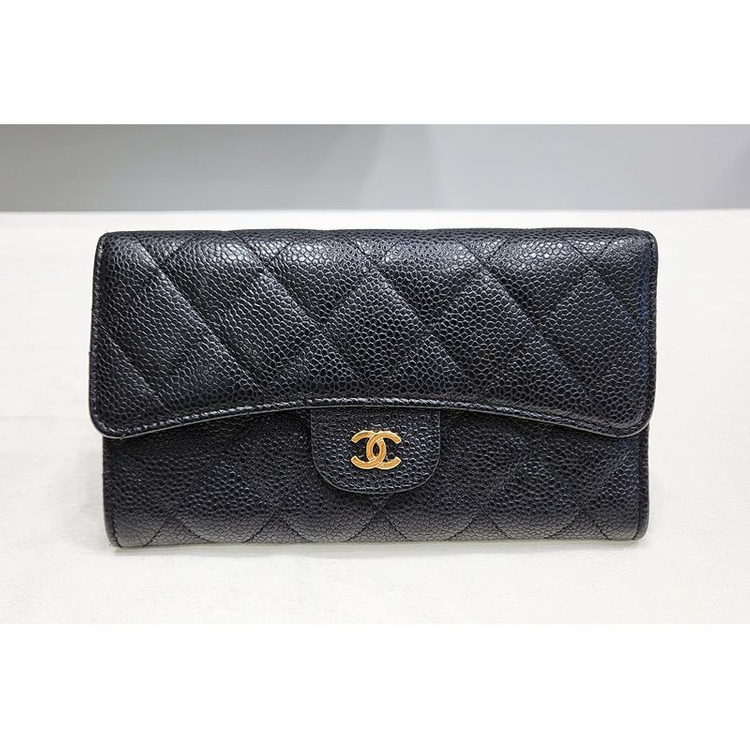 샤넬 클래식 캐비어 장지갑 금장--1