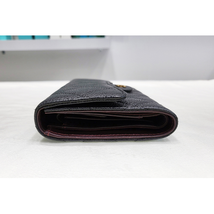 샤넬 클래식 캐비어 장지갑 금장--3