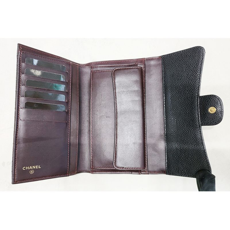 샤넬 클래식 캐비어 장지갑 금장--5