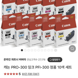 PRO-300 캐논 포토프린터 잉크 10개