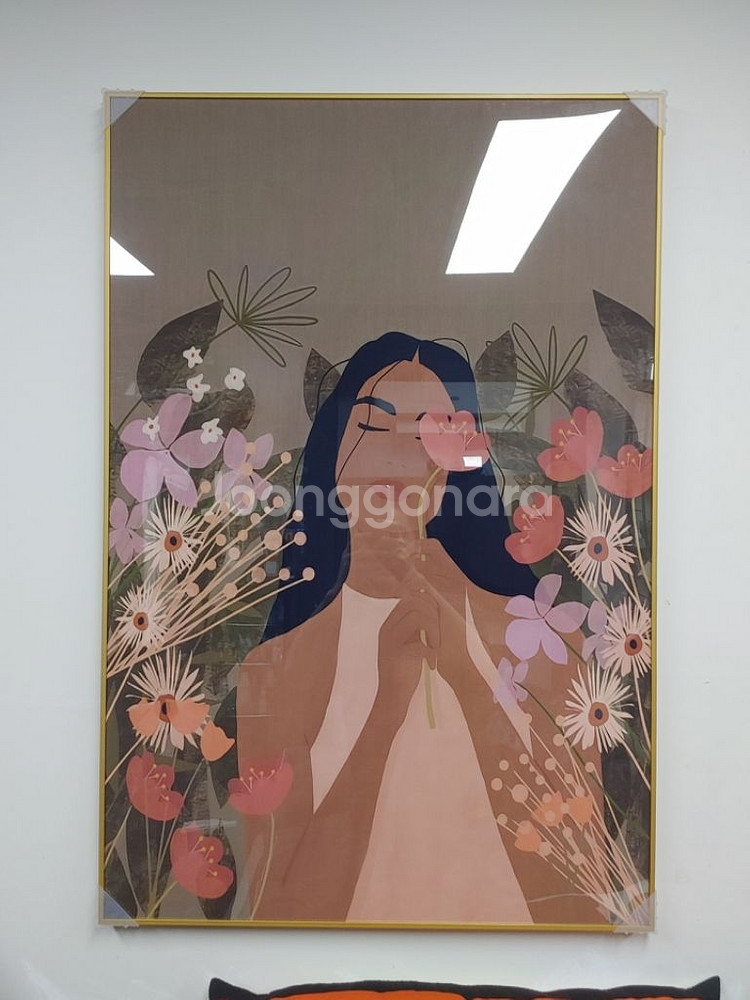 럭셔리 플라워 여인 대형 꽃 그림액자 인테리어액자 소품--1