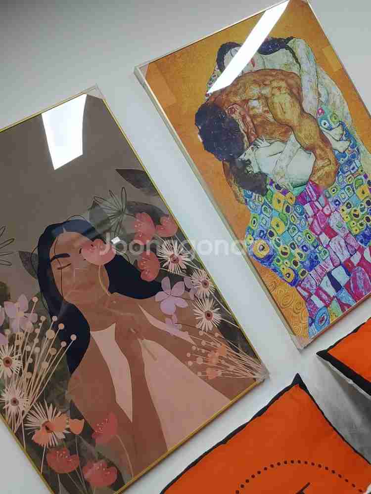 크림튼 키스 연인 꽃 감성액자 대형 그림 액자 인테리어--2