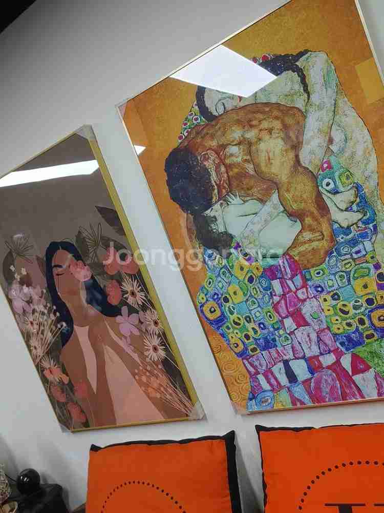 크림튼 키스 연인 꽃 감성액자 대형 그림 액자 인테리어--4