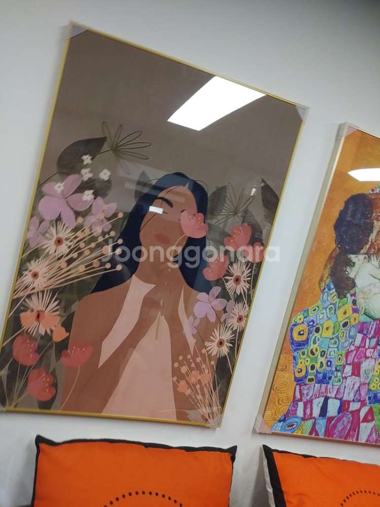 크림튼 키스 연인 꽃 감성액자 대형 그림 액자 인테리어--3