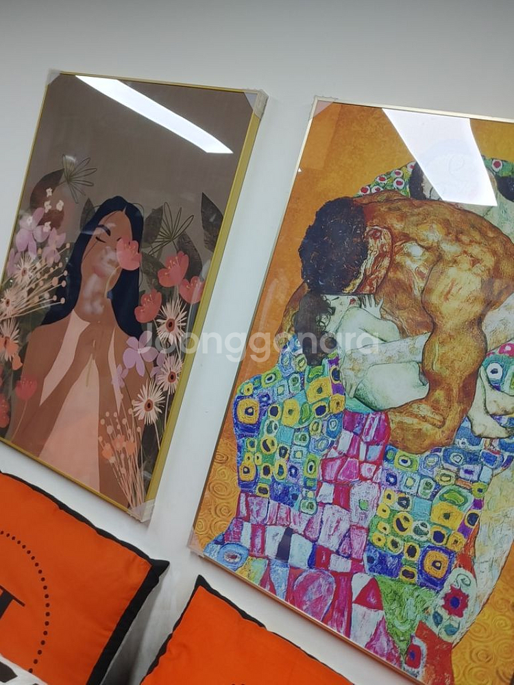 크림튼 키스 연인 꽃 감성액자 대형 그림 액자 인테리어--6
