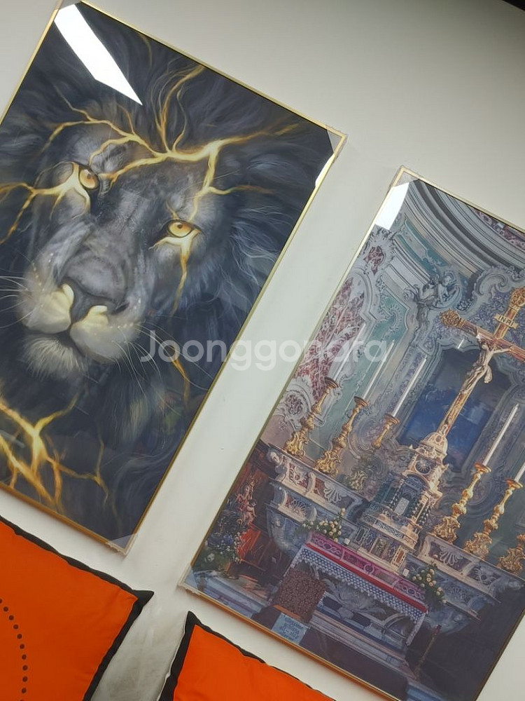 사자그림 동물 교회 성화 대형 그림 액자 인테리어소품--1