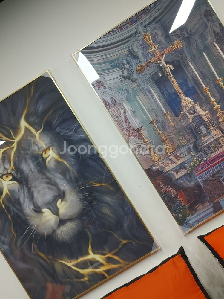 사자그림 동물 교회 성화 대형 그림 액자 인테리어소품--2