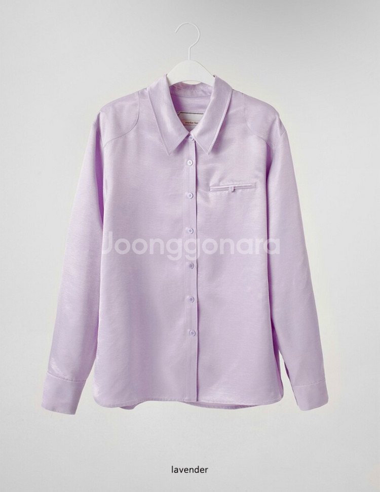 [완전새상품,F] 오버듀플레어 실키 셔츠 라벤더--2