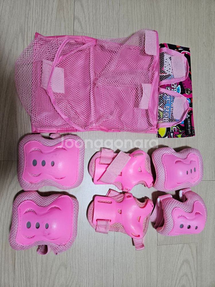 롤러블레이드인라인(여자아동)+보호대+가방세트--2