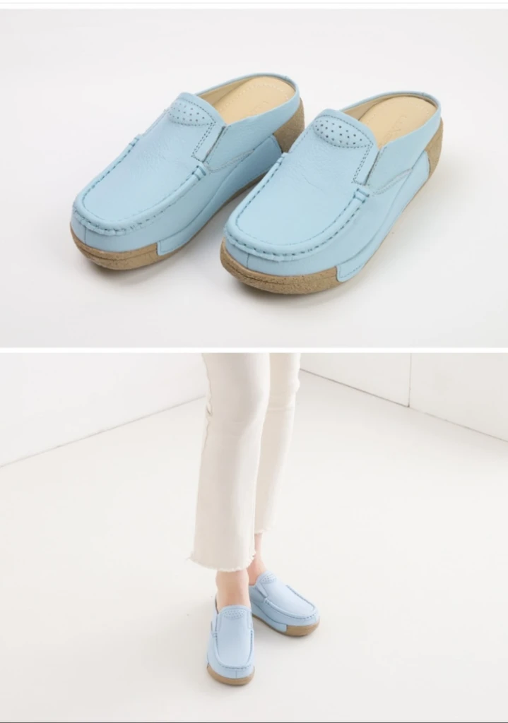 250 굽5cm 로퍼 라텍스 쿠션 블로퍼 발편한 스티치 이미지