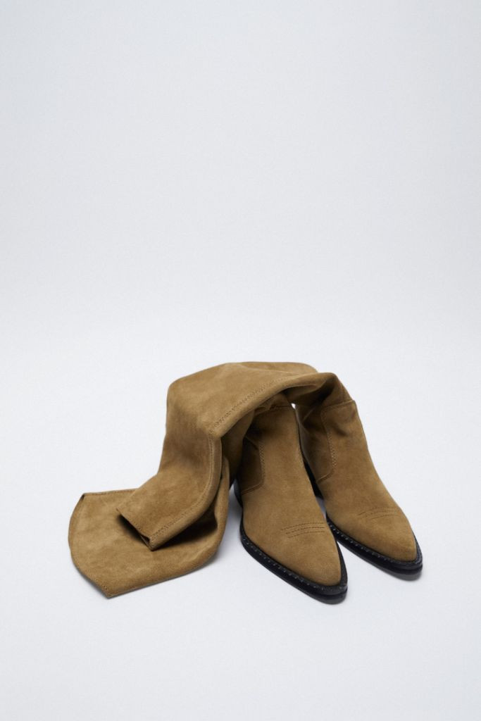 자라 스플릿 레더 힐 부츠 구해요--1