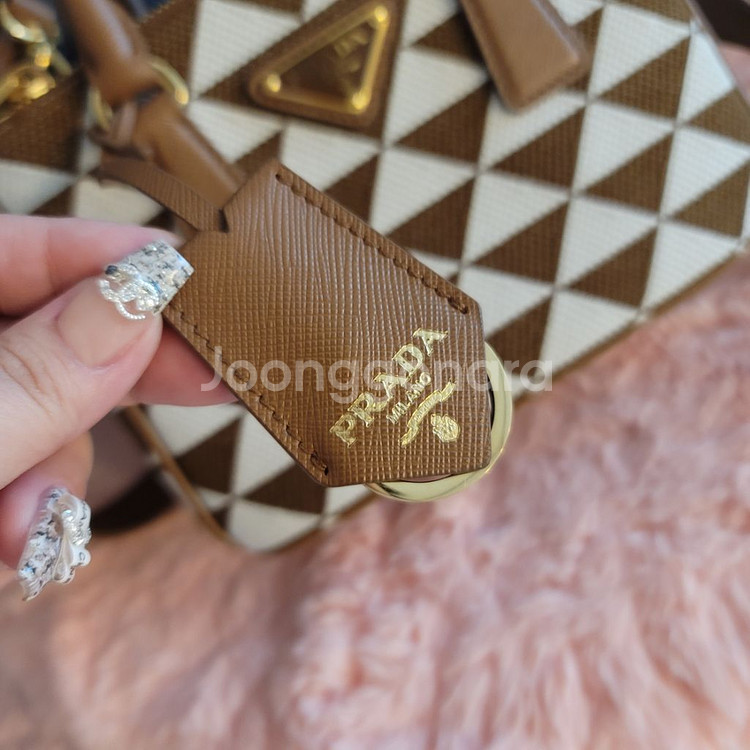 프라다 갤러리아 자수 패브릭 미니백--4