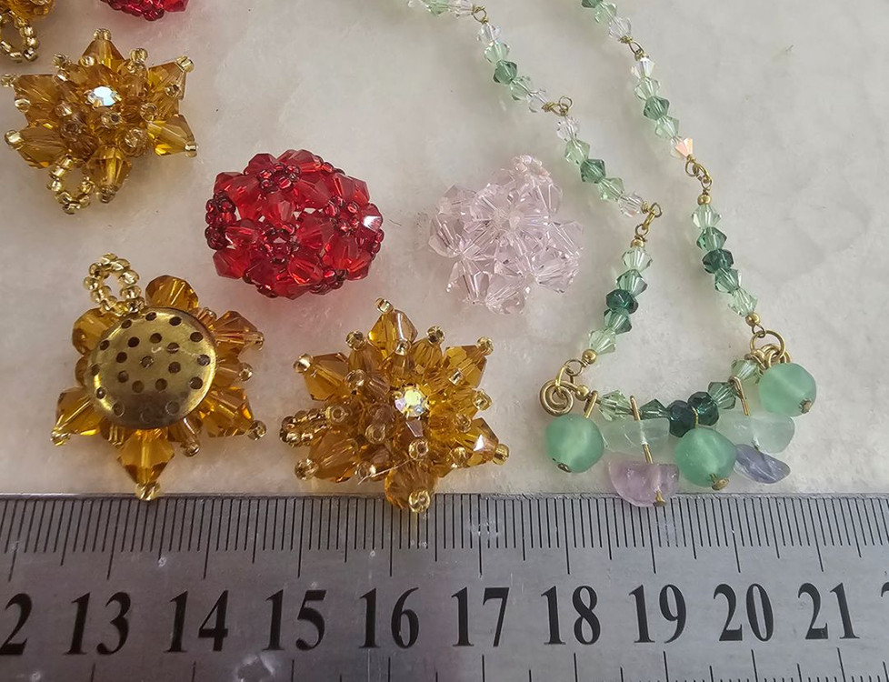 비즈장식 꽃모양 장식외 14개 일괄--1