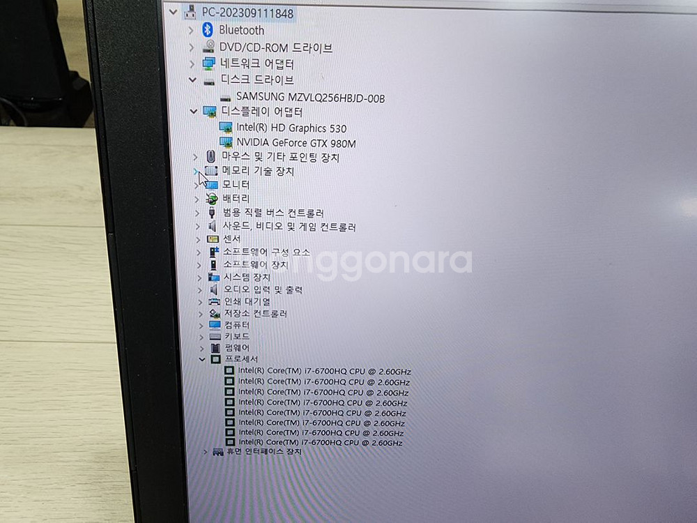 게임용노트북 i7 6700hq 기가바이트--6