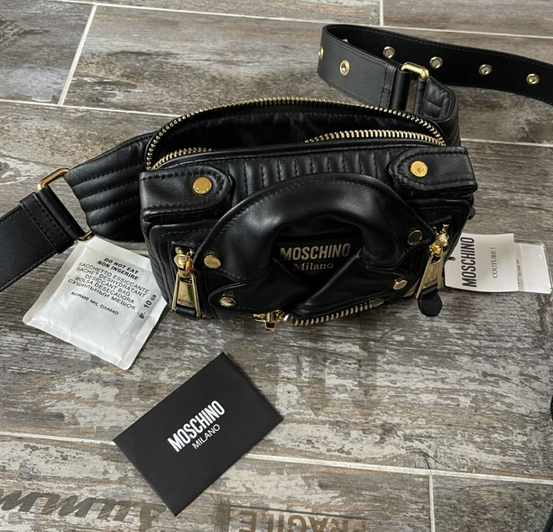 모스키노 힙쌕 크로스백 바이커 모터백 새제품--7