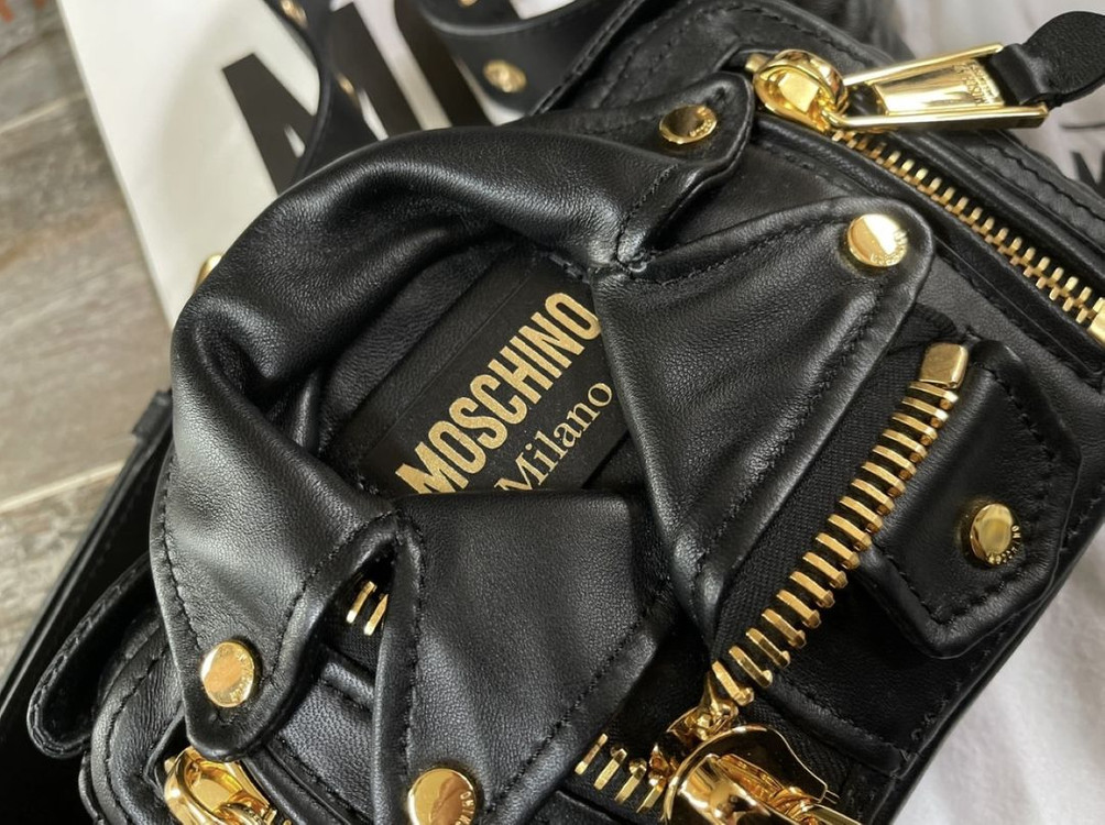 모스키노 힙쌕 크로스백 바이커 모터백 새제품--3