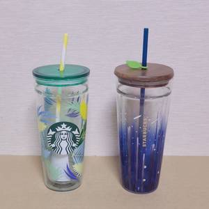 스타벅스 바나나 글라스 콜드컵 반딧불 글라스 콜드컵
