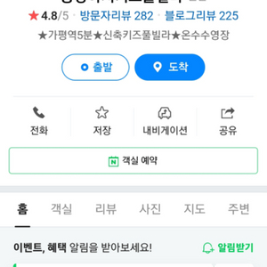 추석연휴 10월1일 ~2일 가평 키즈풀빌라 숙박권 양도
