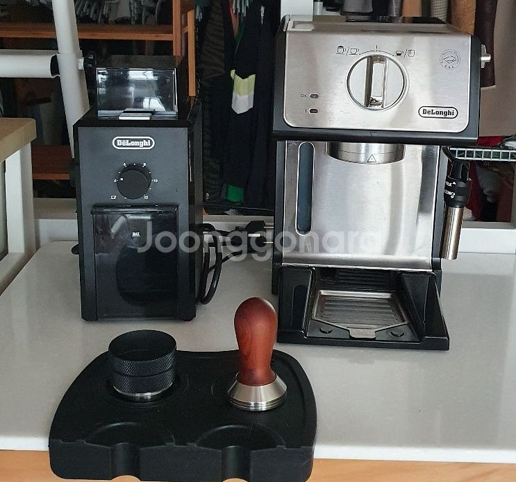 드롱기 커피머신 그라인더 바텀리스 포터필터 템퍼 탬핑매--0