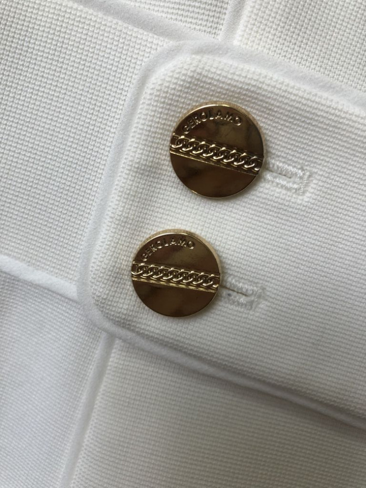 [해외브랜드]럭셔리 골드버튼 심플 화이트 원피스M--2