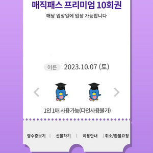 10월7일(토)롯데월드 매직패스 5회권 10회권