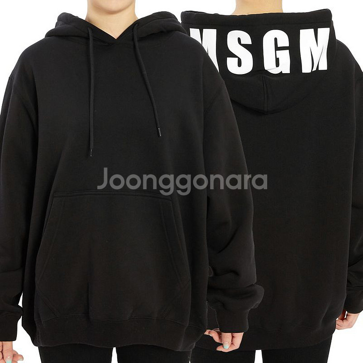 MSGM 정품 기모 후드티 블랙 xs--1
