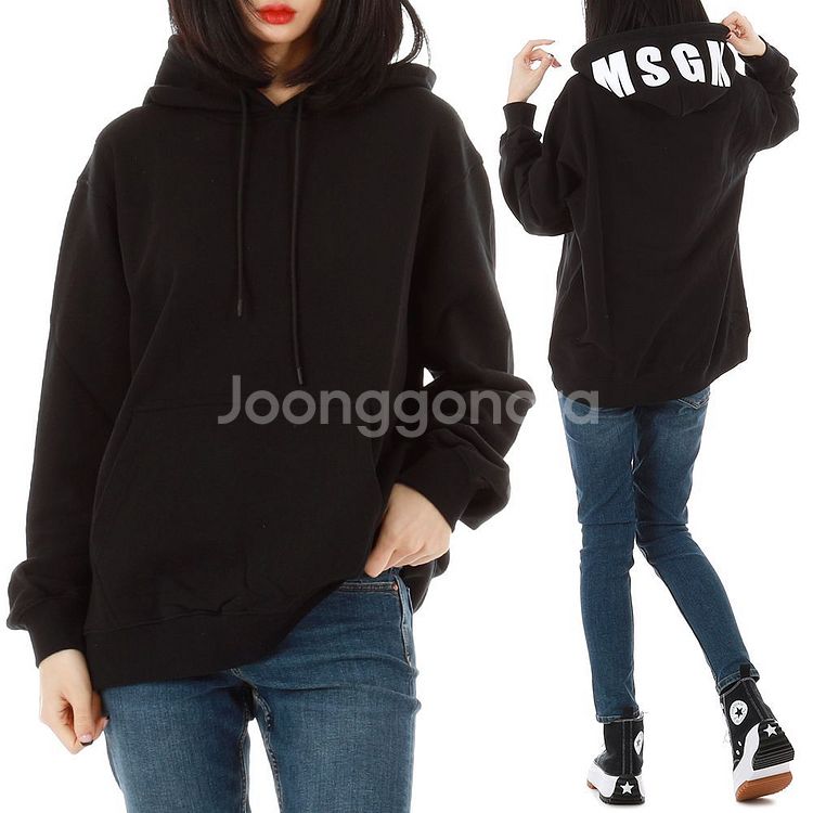 MSGM 정품 기모 후드티 블랙 xs--6