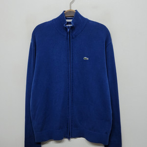 (L) 라코스테 니트집업 블루 면 스웨터