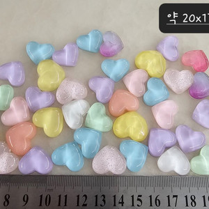 하트 투명,반짝 4종 40일괄