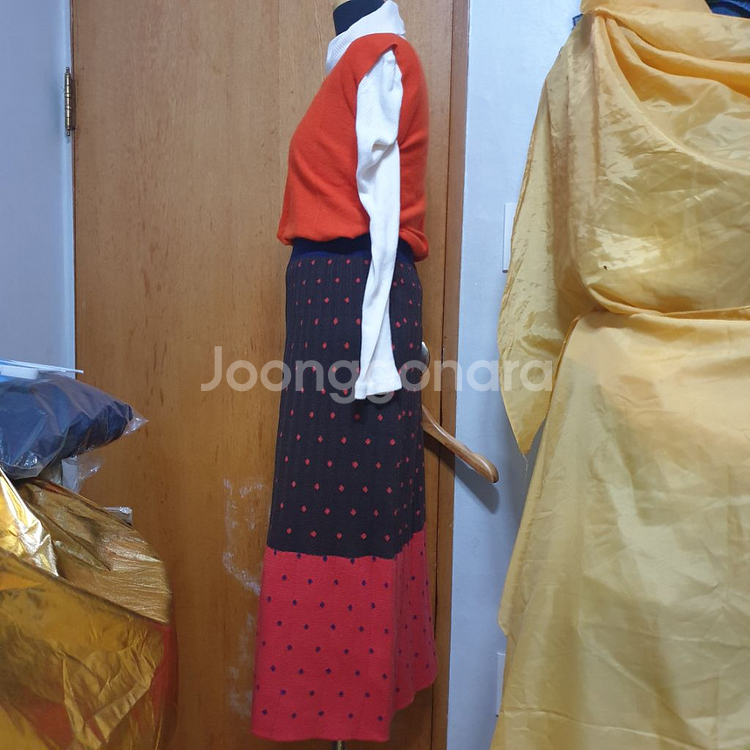 밴딩스커트 주름스커트 롱스커트 니트스커트--2