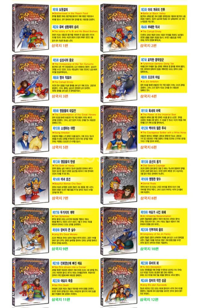 [DVD] 삼국지 애니메이션 24편 풀세트 새상품--2
