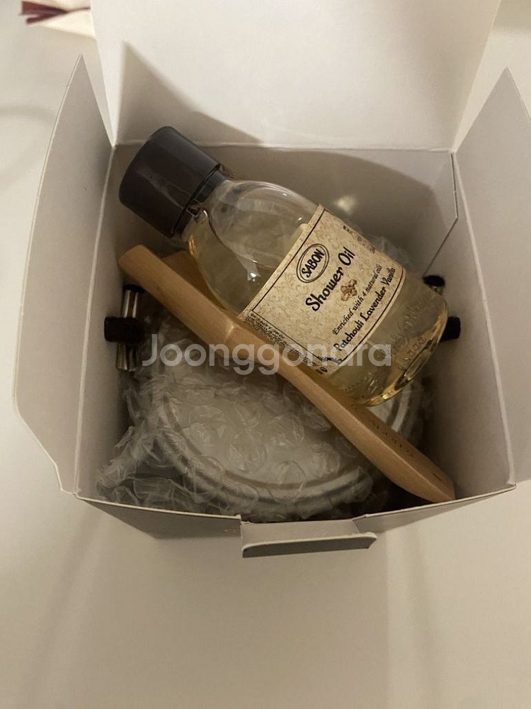 새상품) 사봉 바디스크럽 320g+ 우드스쿱 +샤워오일--5