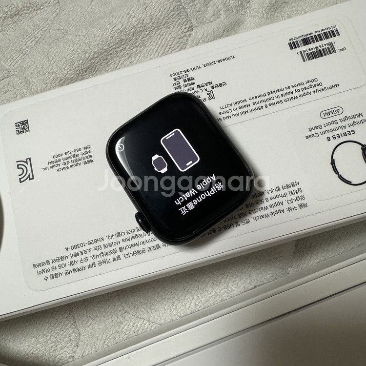 애플워치8 45mm gps 미드나이트 신품급 풀박스--1