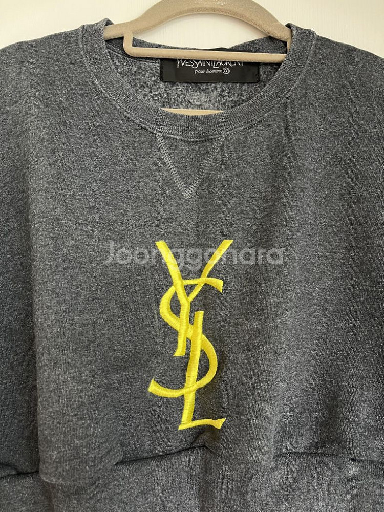 ysl 입생로랑 진그레이 커스텀 크롭맨투맨--1