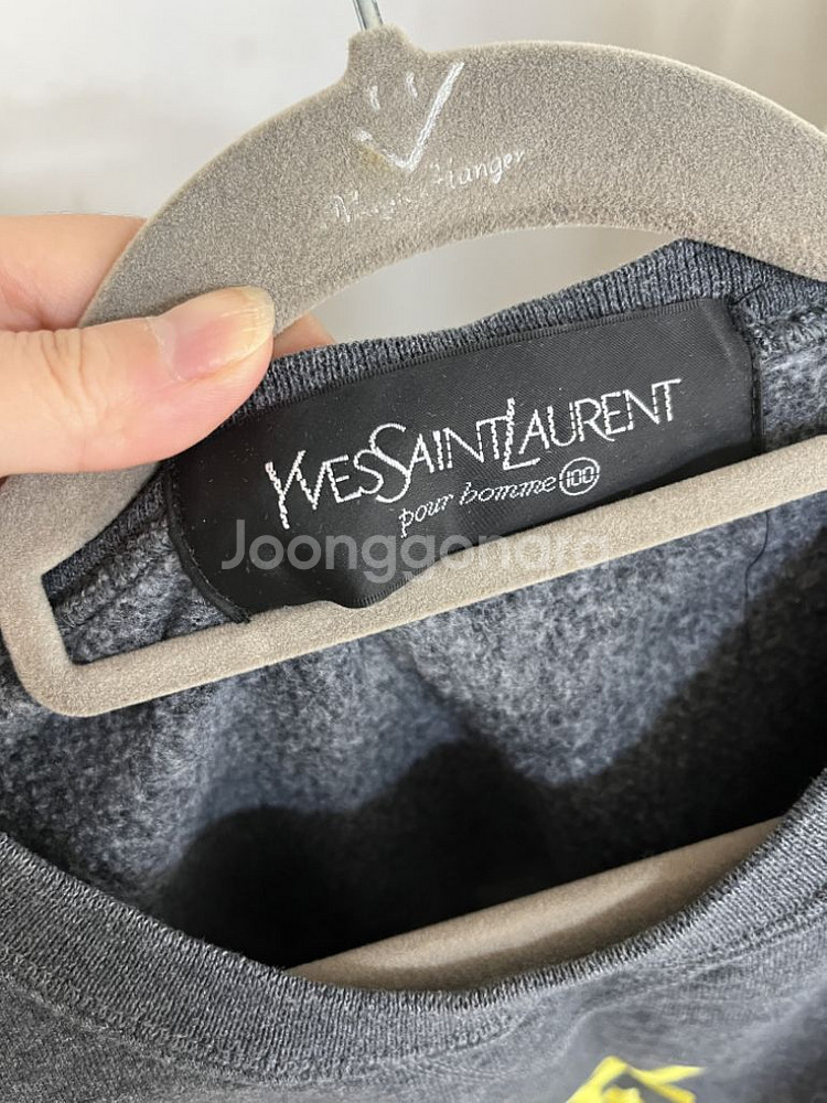 ysl 입생로랑 진그레이 커스텀 크롭맨투맨--3