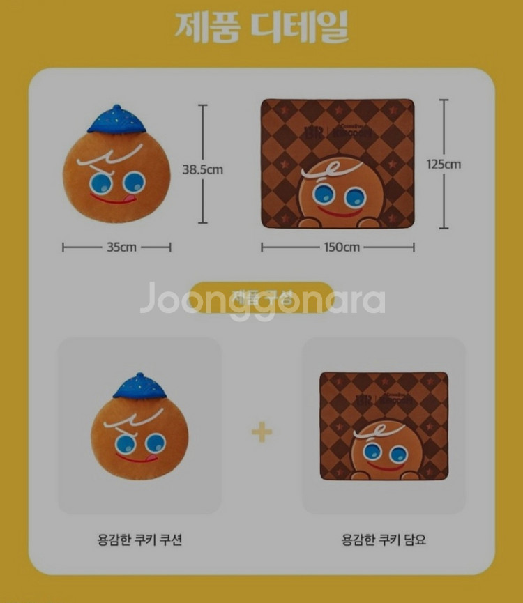배스킨라빈스 쿠키런쿠션담요--1