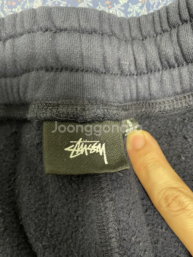 [S] 스투시 스탁로고 스웻팬츠 네이비--2