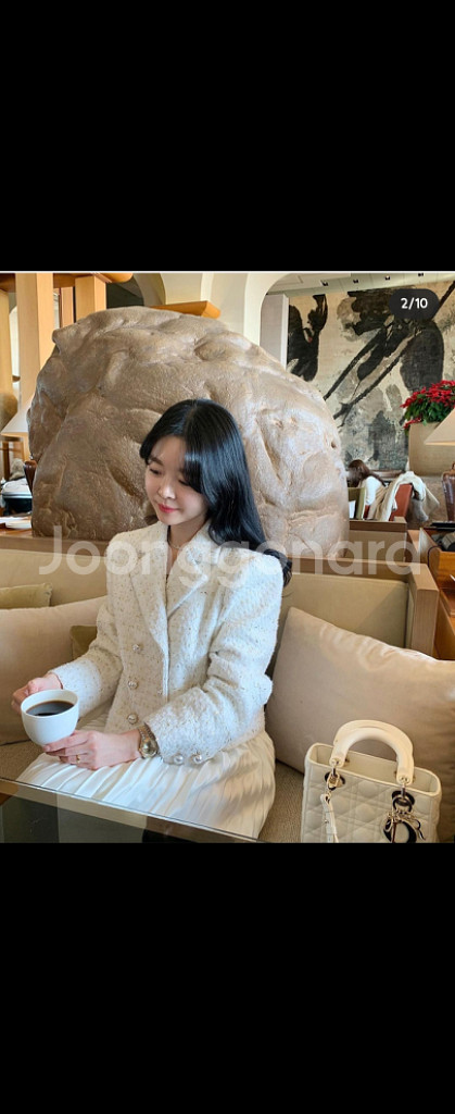 바이씨니 골드트위드 원피스 아이보리색상 키작녀 거의새옷--2