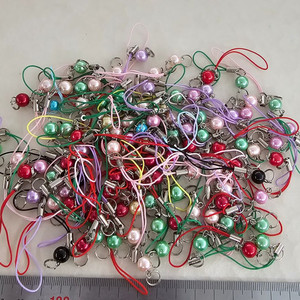 진주장식 열쇠고리 7색 100개 일괄