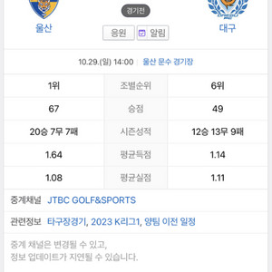 울산현대 vs 대구fc 스탠딩s4 2연석 정가 양도