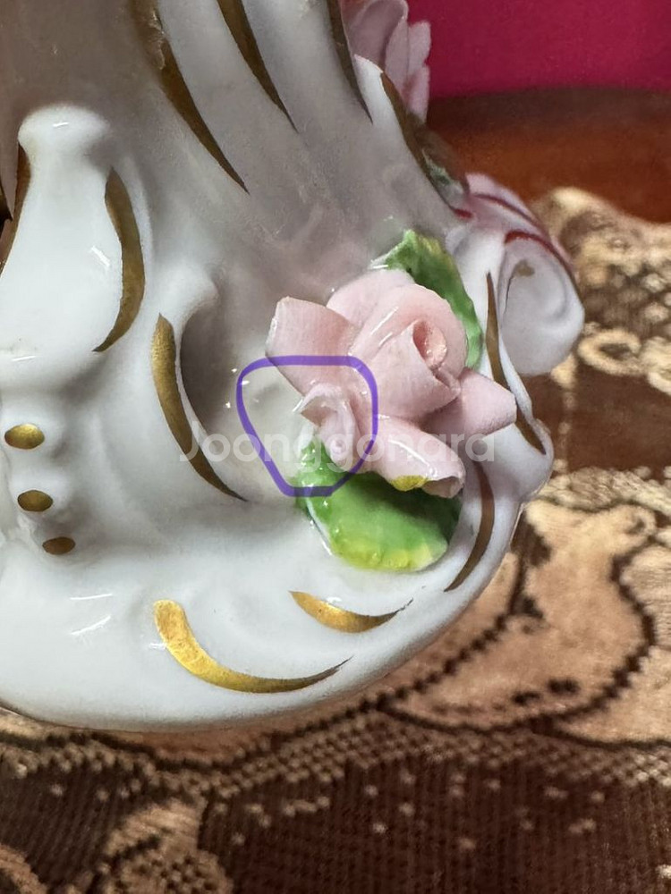 (독일) 드레스덴 빈티지 포세린 꽃포지 촛대--5