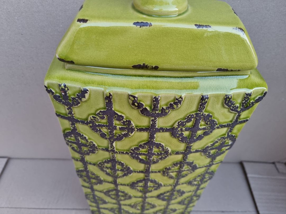 그린 컬러 세라믹 도자기 화병--2